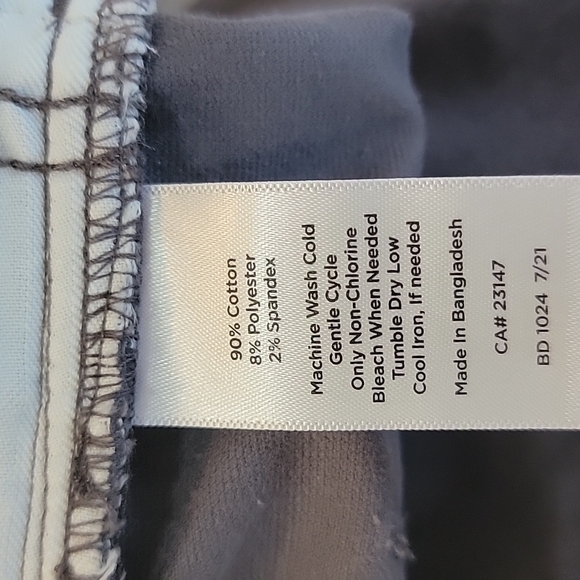 Talbots Gray Velveteen High Rise Pants Size 6 - Picture 11 of 11